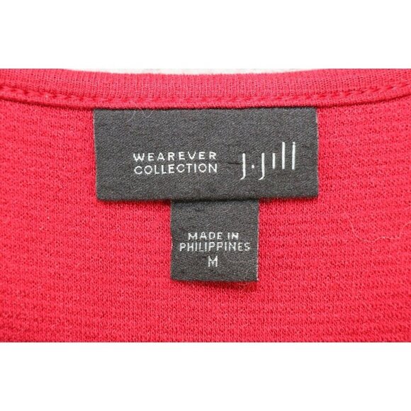 J.Jill Wearever Red Ribbed Long Sleeve Tunic Top-Size Medium - Picture 5 of 10
